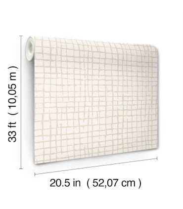 4177-27716 - Albin Beige Gridline Wallpaper-Drew and Jonathan