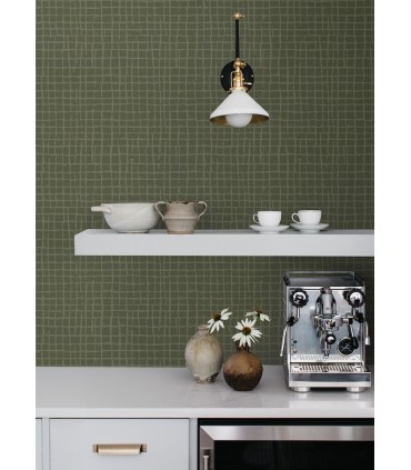 4177-27718 - Albin Moss Gridline Wallpaper-Drew and Jonathan