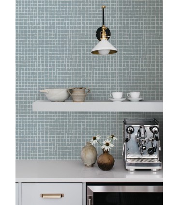 4177-27715 - Albin Sky Blue Gridline Wallpaper-Drew and Jonathan