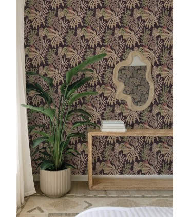 4177-27738 - Alocasia Burgundy Tropical Foliage Wallpaper-Drew and Jonathan