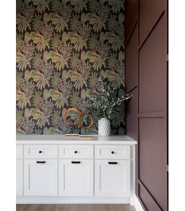 4177-27738 - Alocasia Burgundy Tropical Foliage Wallpaper-Drew and Jonathan