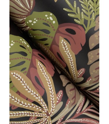 4177-27738 - Alocasia Burgundy Tropical Foliage Wallpaper-Drew and Jonathan