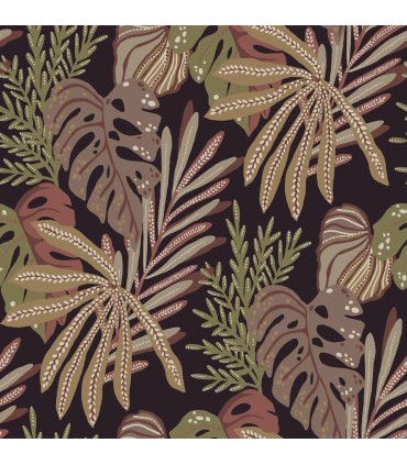 4177-27738 - Alocasia Burgundy Tropical Foliage Wallpaper-Drew and Jonathan