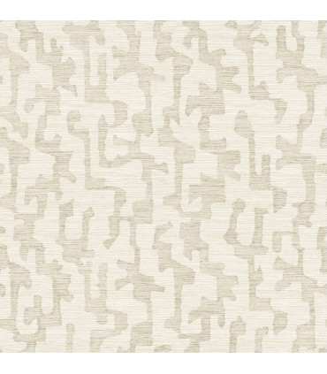 4177-27703 - Cipher Beige Geometric Faux Grasscloth Wallpaper-Drew and Jonathan