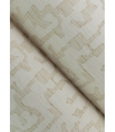 4177-27703 - Cipher Beige Geometric Faux Grasscloth Wallpaper-Drew and Jonathan