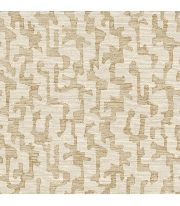 4177-27700 - Cipher Chestnut Geometric Faux Grasscloth Wallpaper-Drew and Jonathan