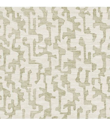 4177-27702 - Cipher Moss Geometric Faux Grasscloth Wallpaper-Drew and Jonathan