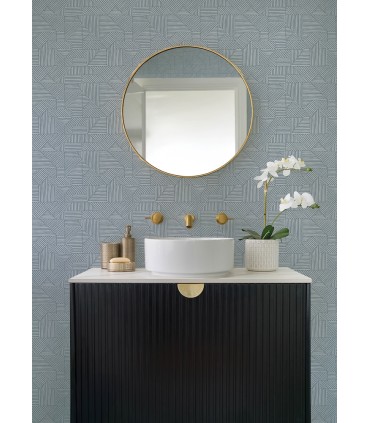 4177-83304 - Crescendo Blue Block Geometric Wallpaper-Drew and Jonathan