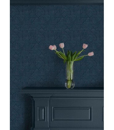 4177-83301 - Crescendo Dark Blue Block Geometric Wallpaper-Drew and Jonathan