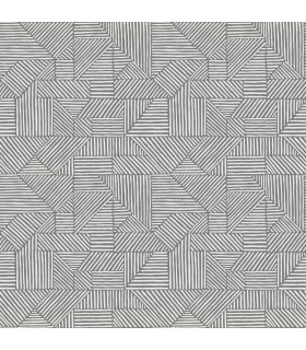 4177-83302 - Crescendo Dark Grey Block Geometric Wallpaper-Drew and Jonathan