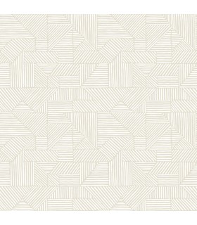 4177-83300 - Crescendo Silver Block Geometric Wallpaper-Drew and Jonathan