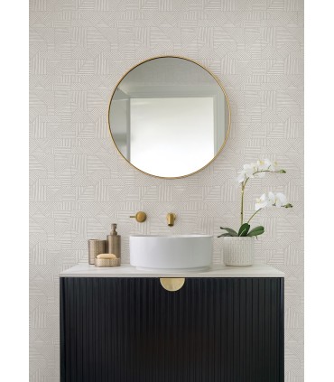 4177-83300 - Crescendo Silver Block Geometric Wallpaper-Drew and Jonathan