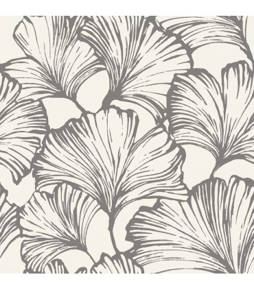 4177-27713 - Kyoto Charcoal Ginkgo Leaf Wallpaper-Drew and Jonathan
