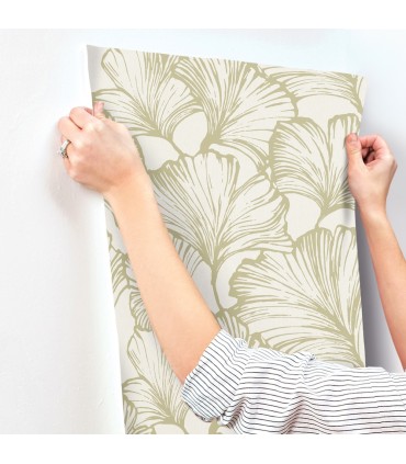 4177-27714 - Kyoto Moss Ginkgo Leaf Wallpaper-Drew and Jonathan