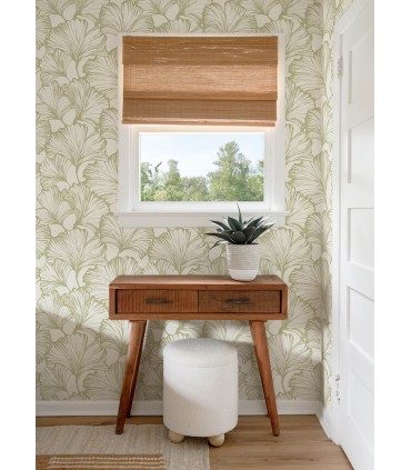 4177-27714 - Kyoto Moss Ginkgo Leaf Wallpaper-Drew and Jonathan