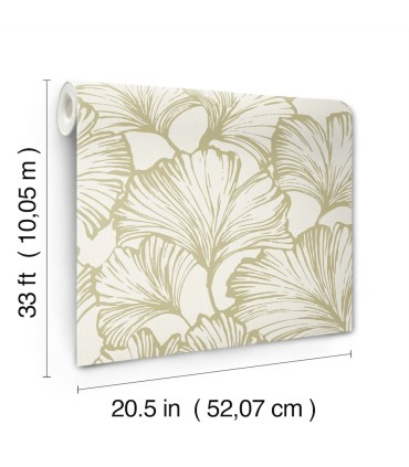 4177-27714 - Kyoto Moss Ginkgo Leaf Wallpaper-Drew and Jonathan