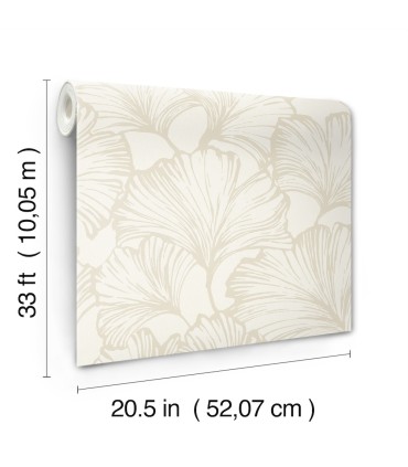 4177-27711 - Kyoto Pearl Ginkgo Leaf Wallpaper-Drew and Jonathan