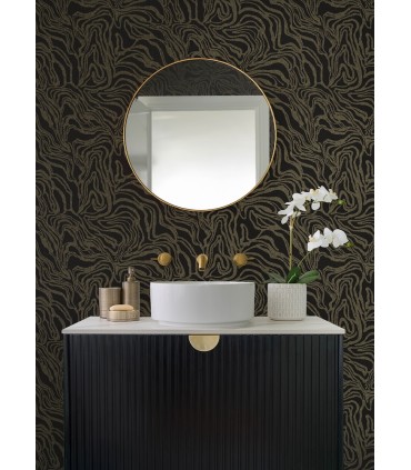 4177-27709 - Massar Black Modern Marbled Wallpaper-Drew and Jonathan