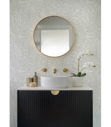4177-27708 - Massar Silver Modern Marbled Wallpaper-Drew and Jonathan