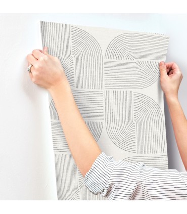 4177-27725 - Savoye Black Spiral Arches Wallpaper-Drew and Jonathan