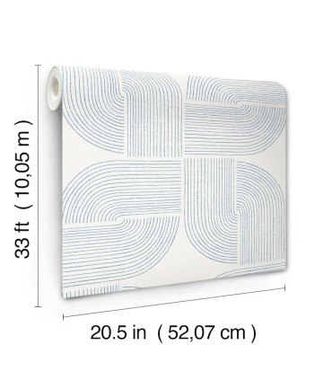 4177-27723 - Savoye Dark Blue Spiral Arches Wallpaper-Drew and Jonathan