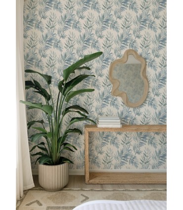 4177-27743 - Serenade Blue Ferns Wallpaper-Drew and Jonathan