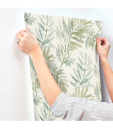 4177-27744 - Serenade Sea Green Ferns Wallpaper-Drew and Jonathan