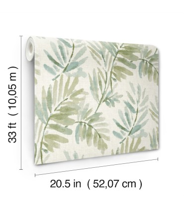 4177-27744 - Serenade Sea Green Ferns Wallpaper-Drew and Jonathan