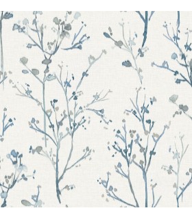 4177-27721 - Silverling Blue Budding Branches Wallpaper-Drew and Jonathan