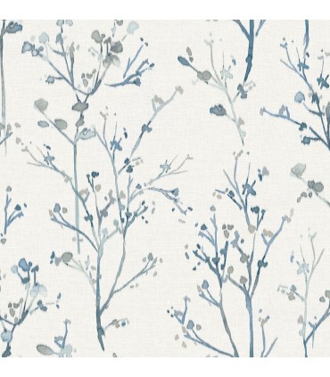 4177-27721 - Silverling Blue Budding Branches Wallpaper-Drew and Jonathan