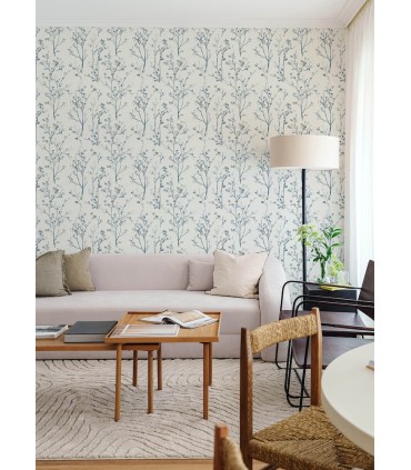 4177-27721 - Silverling Blue Budding Branches Wallpaper-Drew and Jonathan