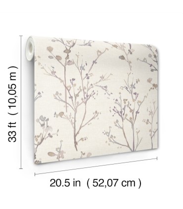 4177-27722 - Silverling Lavender Budding Branches Wallpaper-Drew and Jonathan