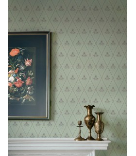 4201-48031 - Alma Mint Diamond Floral Wallpaper-Savanna by A Street