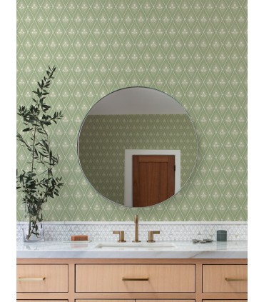 4201-48030 - Alma Moss Diamond Floral Wallpaper-Savanna by A Street