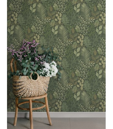 4201-20103 - Angslycka Dark Green Forest Botanicals Wallpaper-Savanna by A Street