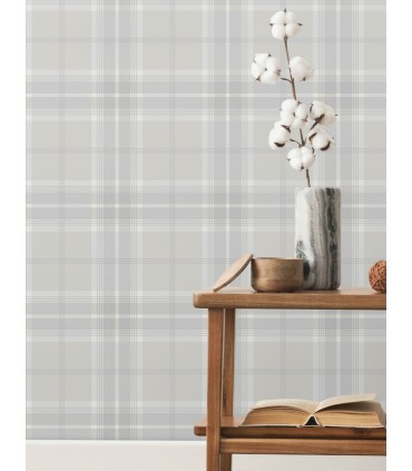 4201-92123 - Emma Dove Plaid Wallpaper-Savanna by A Street