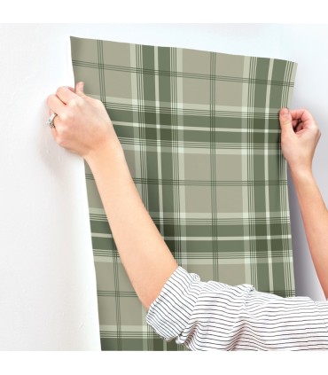 4201-20131 - Emma Evergreen Plaid Wallpaper-Savanna by A Street