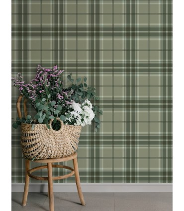 4201-20131 - Emma Evergreen Plaid Wallpaper-Savanna by A Street