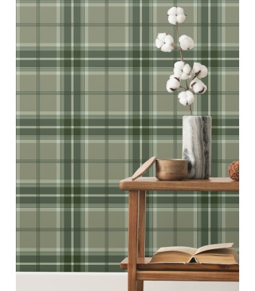 4201-20131 - Emma Evergreen Plaid Wallpaper-Savanna by A Street