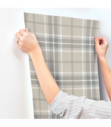4201-20130 - Emma Grey Plaid Wallpaper-Savanna by A Street