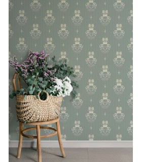 4201-48007 - Gullvie Seafoam Pansies Wallpaper-Savanna by A Street