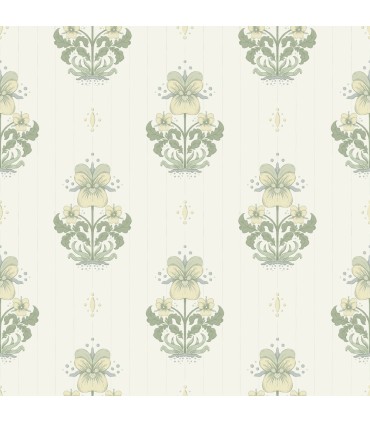4201-48005 - Gullvie White Pansies Wallpaper-Savanna by A Street