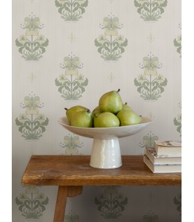 4201-48005 - Gullvie White Pansies Wallpaper-Savanna by A Street