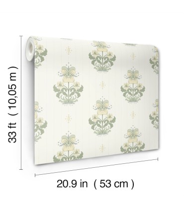 4201-48005 - Gullvie White Pansies Wallpaper-Savanna by A Street