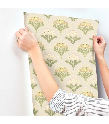 4201-48014 - Maj Light Grey Floral Damask Wallpaper-Savanna by A Street