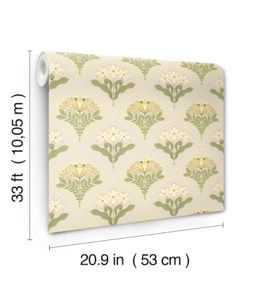 4201-48014 - Maj Light Grey Floral Damask Wallpaper-Savanna by A Street
