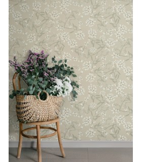 4201-20112 - Paradis Beige Bouquet Toss Wallpaper-Savanna by A Street