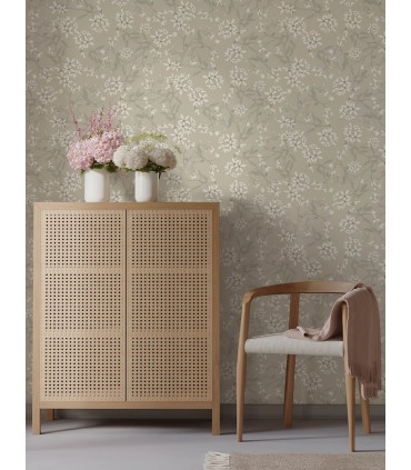 4201-20113 - Paradis Grey Bouquet Toss Wallpaper-Savanna by A Street