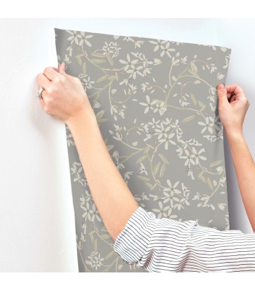 4201-20114 - Paradis Slate Bouquet Toss Wallpaper-Savanna by A Street