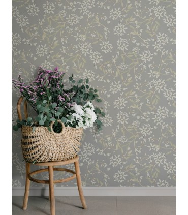 4201-20114 - Paradis Slate Bouquet Toss Wallpaper-Savanna by A Street